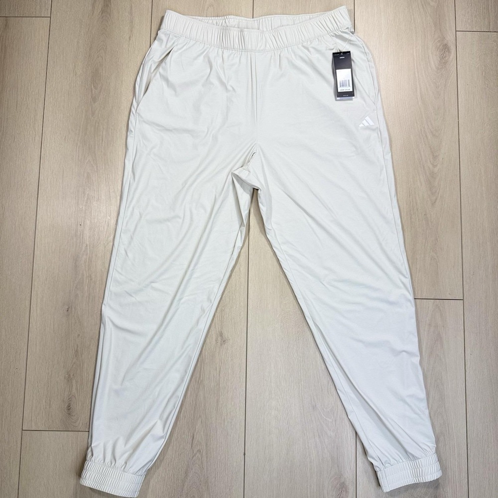 Adidas Men's Essential Jogger Pants Size‎ L CLR Brown Tan NWT Athletic Casual